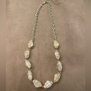 Gold Necklace with Stones and Wrap Detail